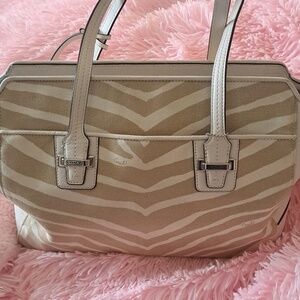 Coach White Tan Zebra Purse